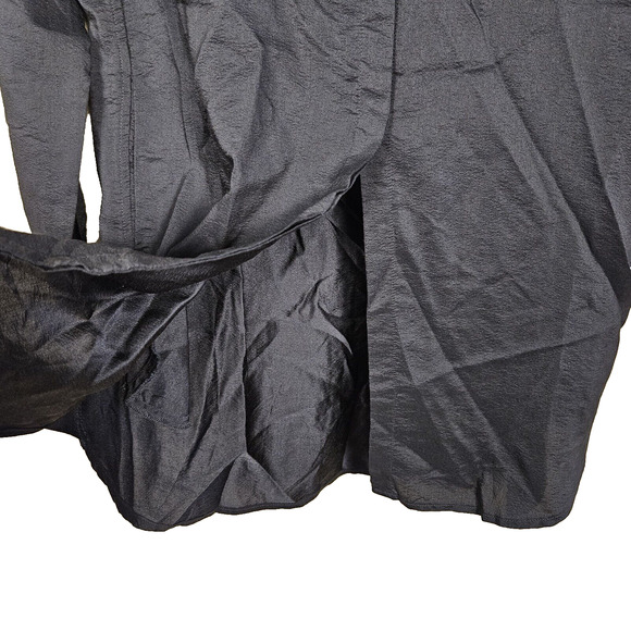 Tuckernuck Pomandere Silk Shirt Dress Medium Navy Minimal Shift Wool Womens 38 - Picture 8 of 15